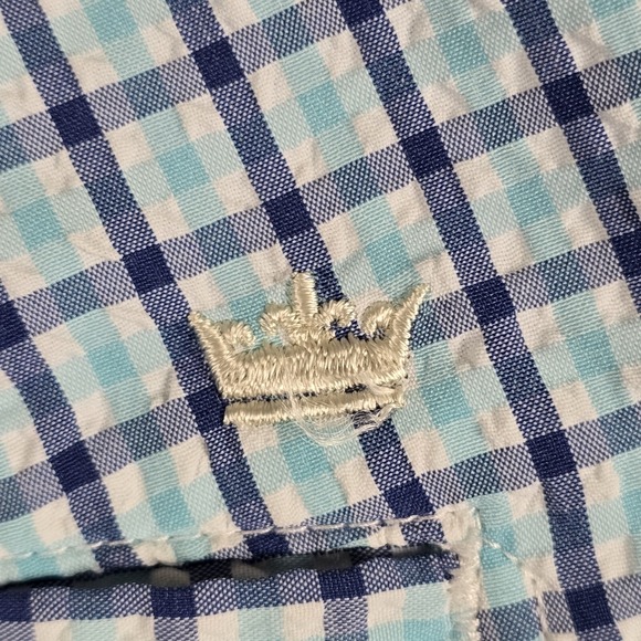 Peter Millar Crown Sport Golf Shorts Mens 36 Blue Check Performance Stretch - Picture 7 of 11